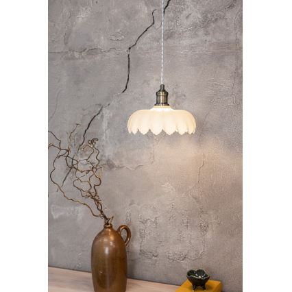 Markslöjd 108857 - Candeeiro suspenso KURAGE 1xE27/40W/230V latão/branco