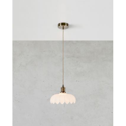 Markslöjd 108857 - Candeeiro suspenso KURAGE 1xE27/40W/230V latão/branco