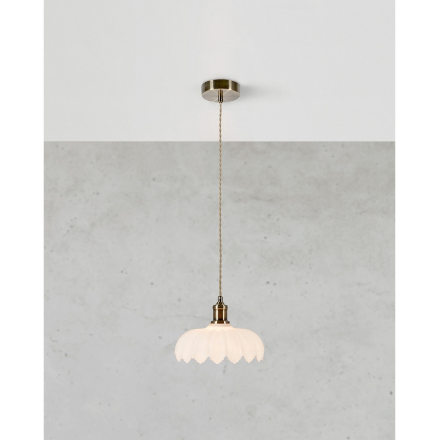 Markslöjd 108857 - Candeeiro suspenso KURAGE 1xE27/40W/230V latão/branco