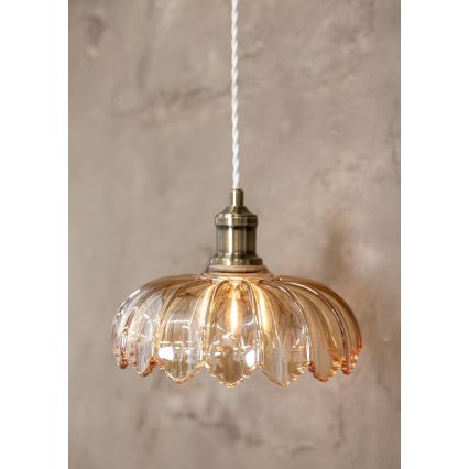 Markslöjd 108858 - Candeeiro suspenso KURAGE 1xE27/40W/230V latão/fumado bege