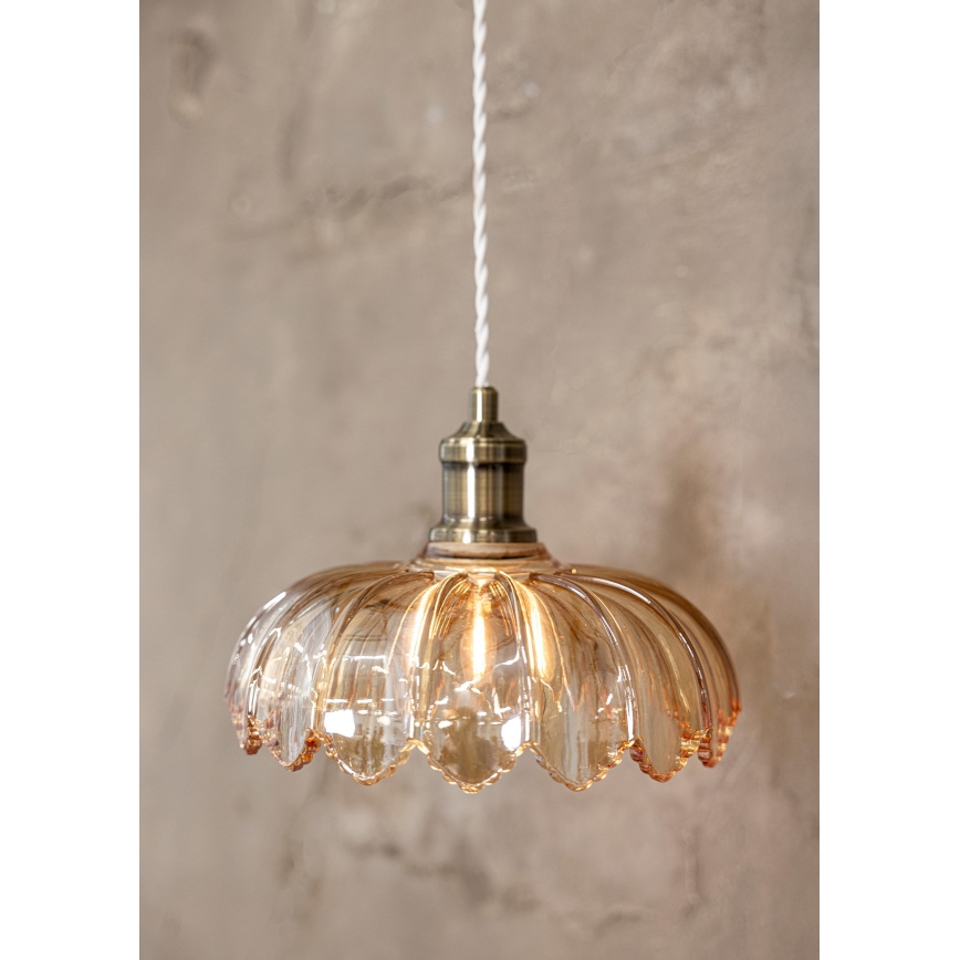 Markslöjd 108858 - Candeeiro suspenso KURAGE 1xE27/40W/230V latão/fumado bege