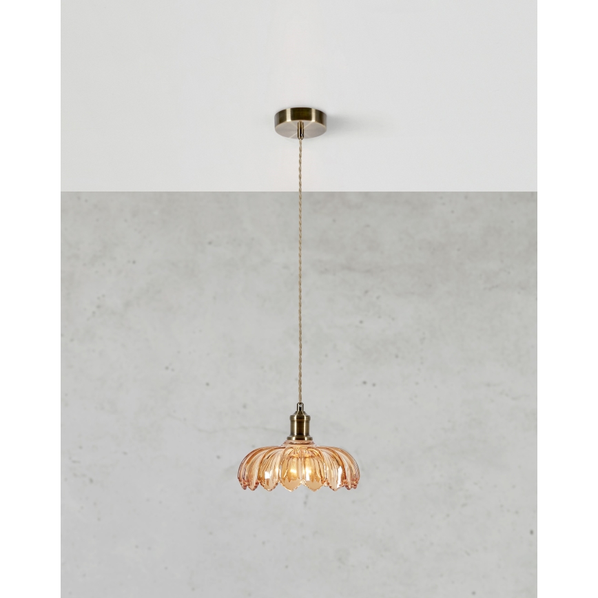 Markslöjd 108858 - Candeeiro suspenso KURAGE 1xE27/40W/230V latão/fumado bege