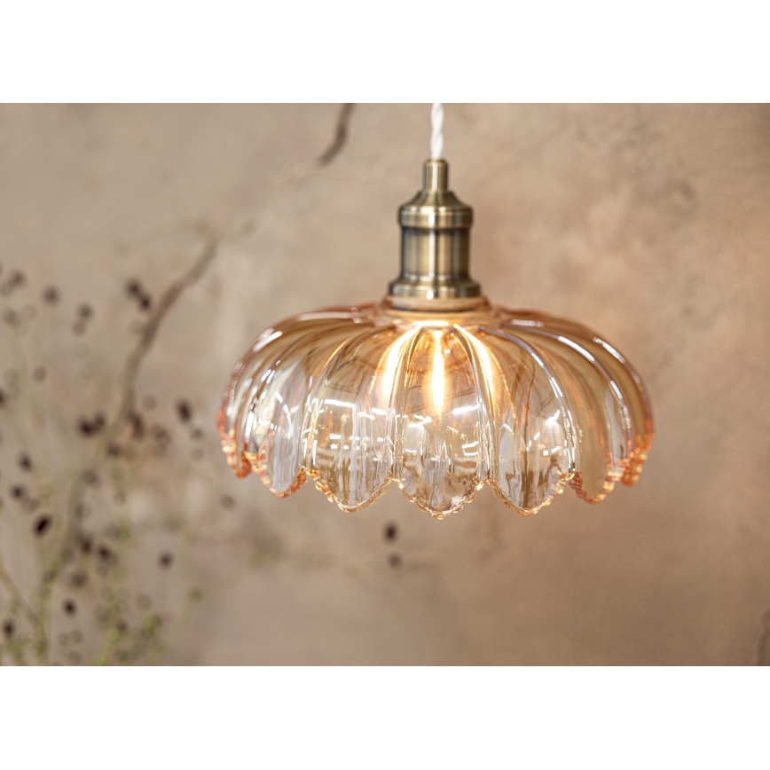 Markslöjd 108858 - Candeeiro suspenso KURAGE 1xE27/40W/230V latão/fumado bege