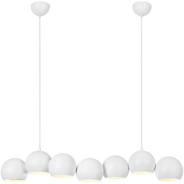 Markslöjd 108859 - Candeeiro suspenso CUPOLO 7xE14/40W/230V branco