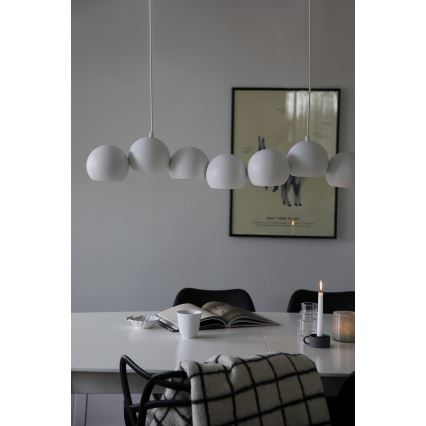 Markslöjd 108859 - Candeeiro suspenso CUPOLO 7xE14/40W/230V branco