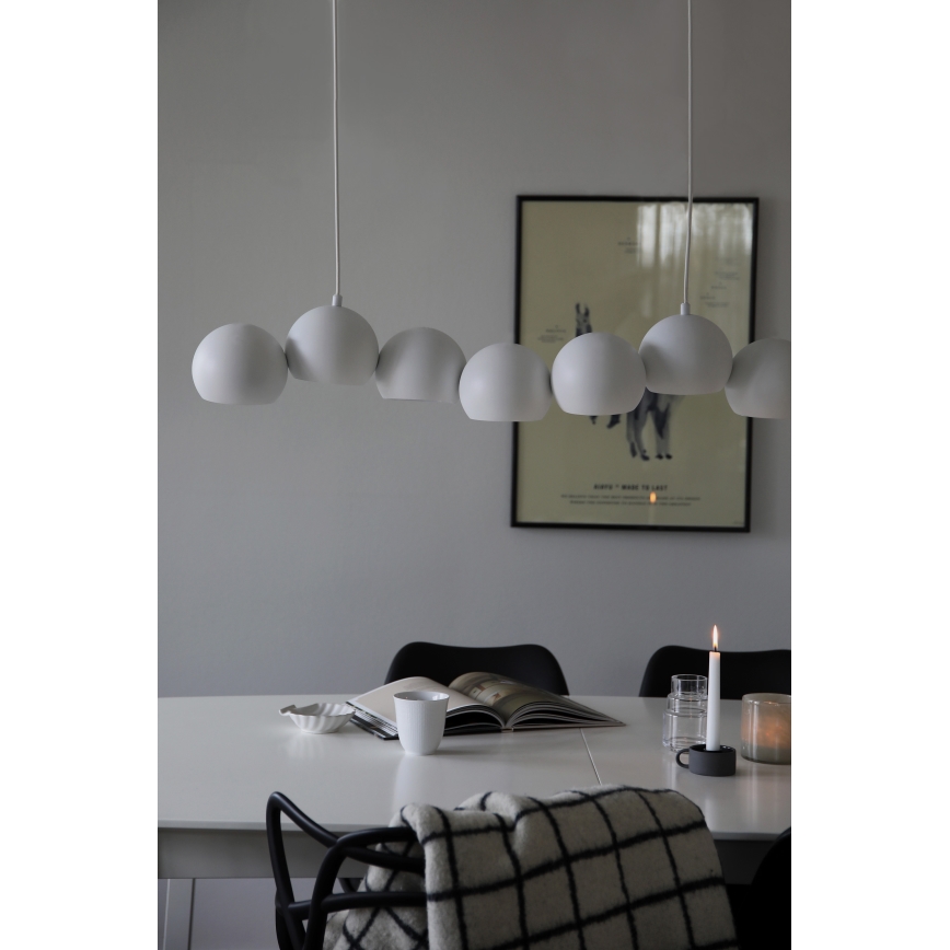 Markslöjd 108859 - Candeeiro suspenso CUPOLO 7xE14/40W/230V branco