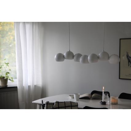 Markslöjd 108859 - Candeeiro suspenso CUPOLO 7xE14/40W/230V branco
