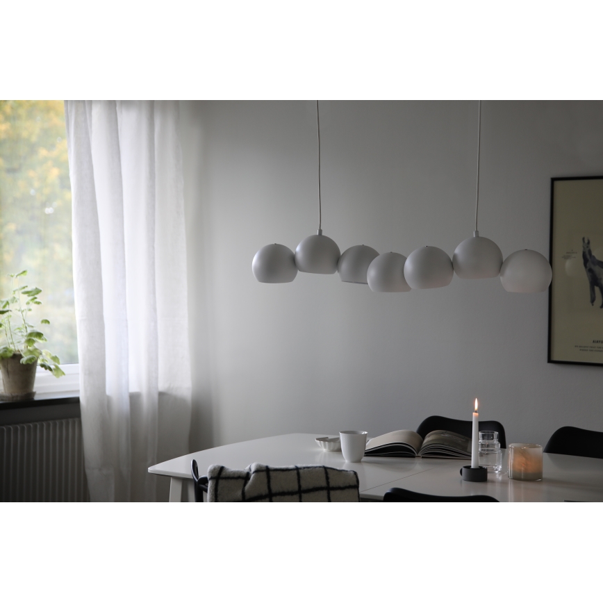 Markslöjd 108859 - Candeeiro suspenso CUPOLO 7xE14/40W/230V branco