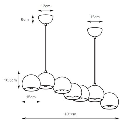 Markslöjd 108859 - Candeeiro suspenso CUPOLO 7xE14/40W/230V branco