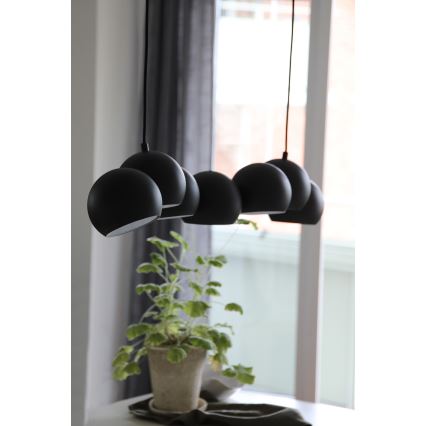 Markslöjd 108860 - Candeeiro suspenso CUPOLO 7xE14/40W/230V preto