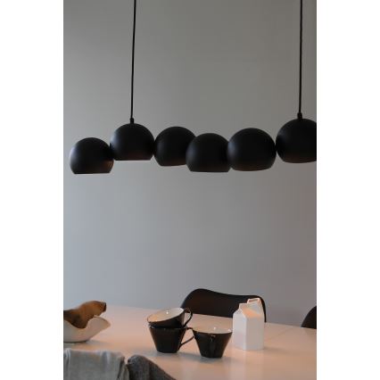 Markslöjd 108860 - Candeeiro suspenso CUPOLO 7xE14/40W/230V preto