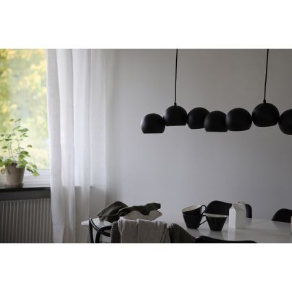 Markslöjd 108860 - Candeeiro suspenso CUPOLO 7xE14/40W/230V preto