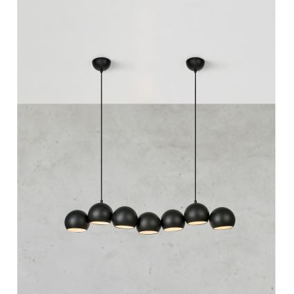 Markslöjd 108860 - Candeeiro suspenso CUPOLO 7xE14/40W/230V preto