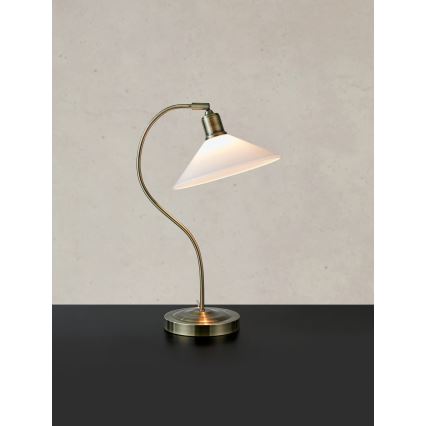 Markslöjd 108863 - Candeeiro de mesa VELA 1xE27/40W/230V latão/branco