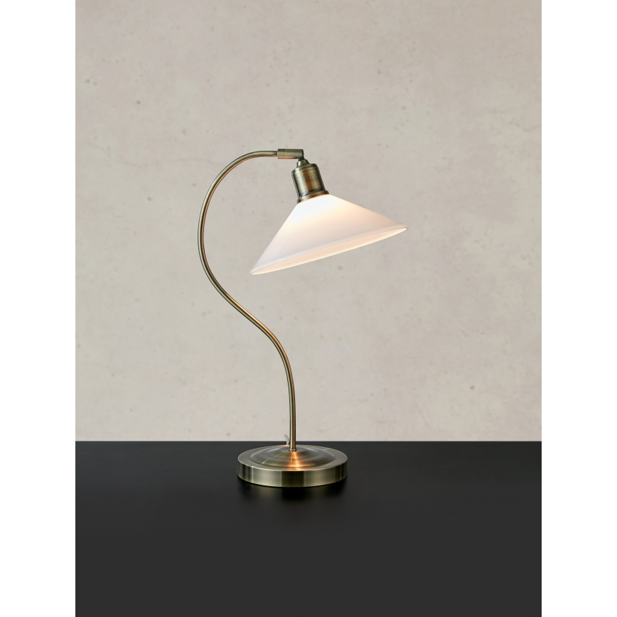 Markslöjd 108863 - Candeeiro de mesa VELA 1xE27/40W/230V latão/branco