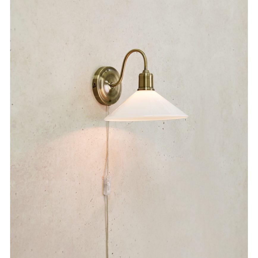 Markslöjd 108865 - Candeeiro de parede VELA 1xE27/40W/230V latão/branco