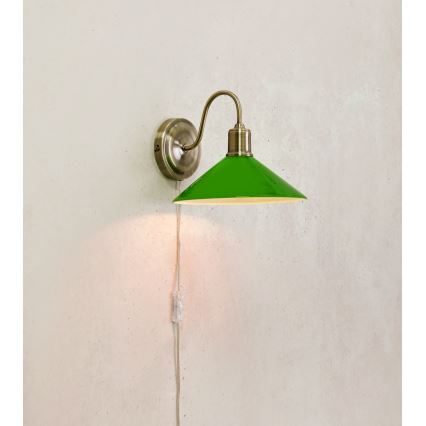 Markslöjd 108866 - Candeeiro de parede VELA 1xE27/40W/230V latão/verde