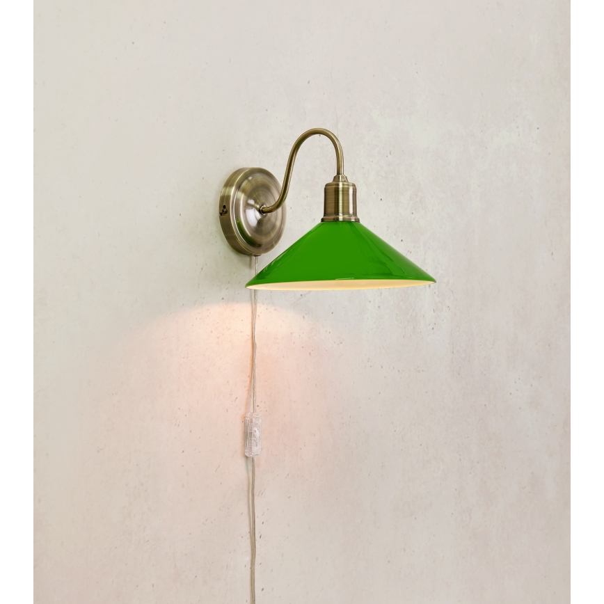 Markslöjd 108866 - Candeeiro de parede VELA 1xE27/40W/230V latão/verde