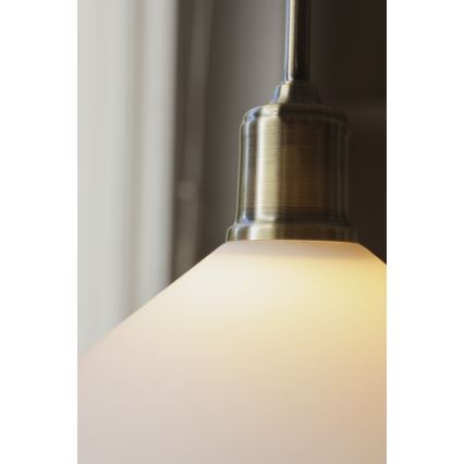 Markslöjd 108867 - Candeeiro suspenso VELA 1xE27/40W/230V latão/branco