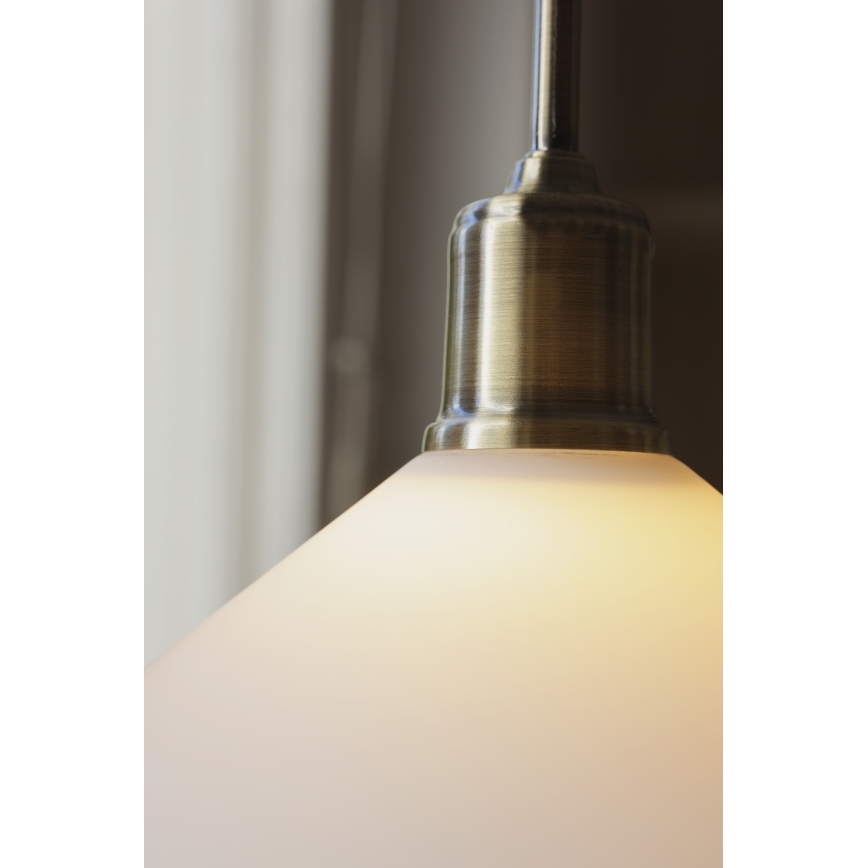 Markslöjd 108867 - Candeeiro suspenso VELA 1xE27/40W/230V latão/branco