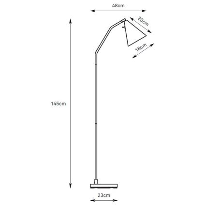 Markslöjd 108889 - Candeeiro de pé LED dimável FUNIL LED/4,9W/230V CRI 90 preto