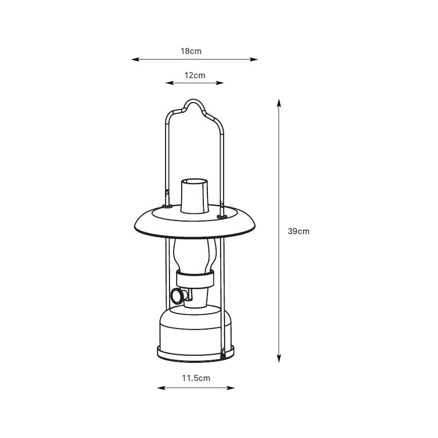 Markslöjd 108893 - Lâmpada de mesa LED regulável recarregável para exterior FANOS LED/2,5W/3,7V 4000 mAh IP44 preta