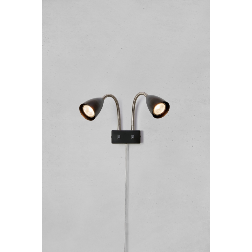 Markslöjd 108901 - Aplique de parede com focos CIRO 2xGU10/7W/230V preto