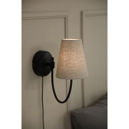 Markslöjd 108907 - Aplique de parede AMAR 1xE14/40W/230V bege/preto