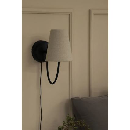 Markslöjd 108907 - Aplique de parede AMAR 1xE14/40W/230V bege/preto