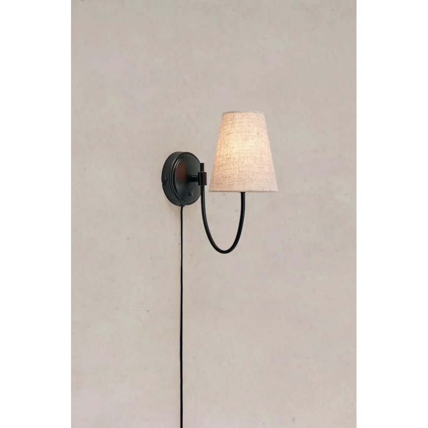 Markslöjd 108907 - Aplique de parede AMAR 1xE14/40W/230V bege/preto