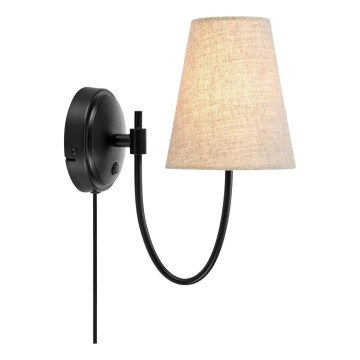 Markslöjd 108907 - Candeeiro de parede AMAR 1xE14/40W/230V linho/preto