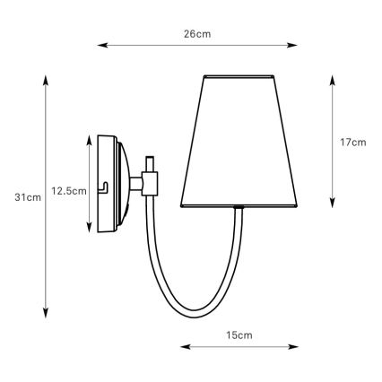 Markslöjd 108908 - Aplique de parede AMAR 1xE14/40W/230V branco/latão