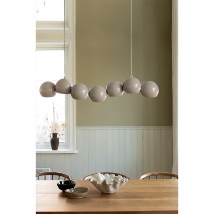Markslöjd 108914 - Lustre suspenso por cabo CUPOLO 7xE14/40W/230V cinzento