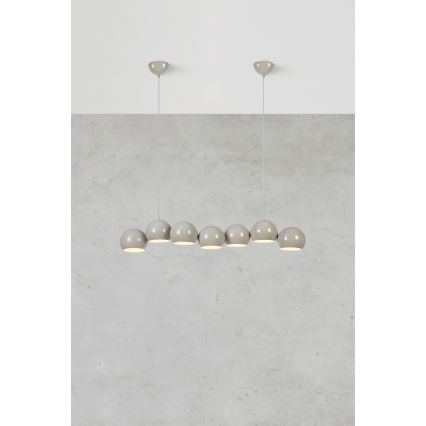 Markslöjd 108914 - Lustre suspenso por cabo CUPOLO 7xE14/40W/230V cinzento