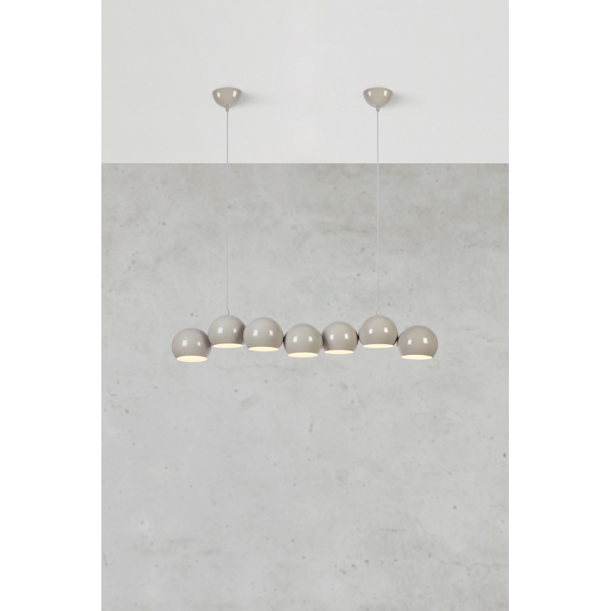 Markslöjd 108914 - Lustre suspenso por cabo CUPOLO 7xE14/40W/230V cinzento