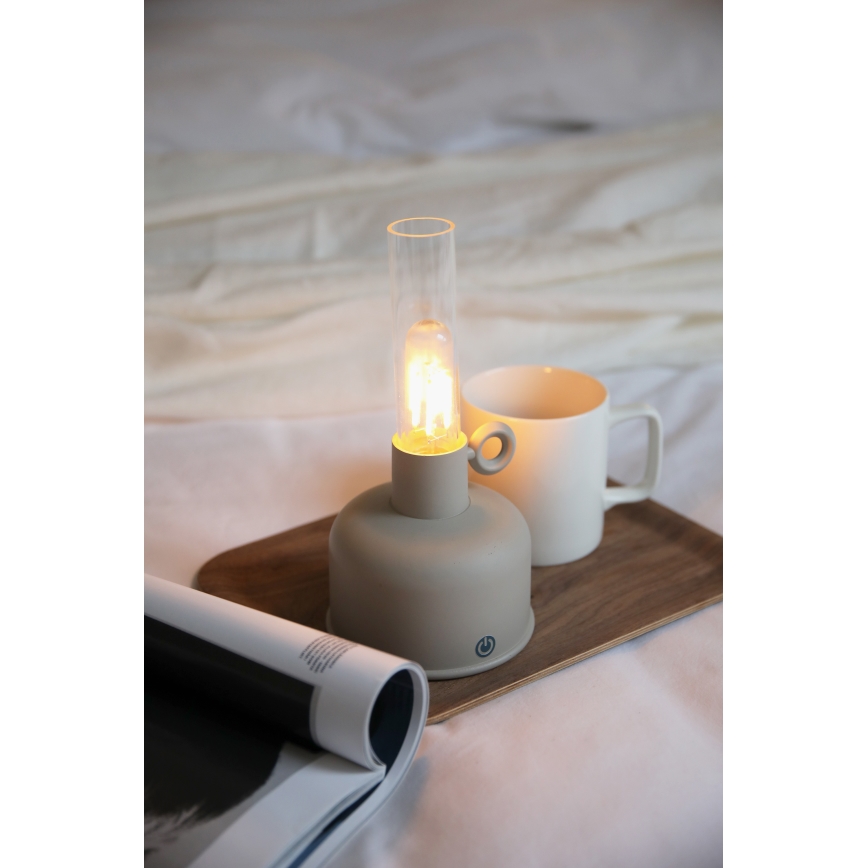 Markslöjd 108921 - Candeeiro de mesa LED para exterior regulável ASTRID LED/2W/1200 mAh IP44 cinzento