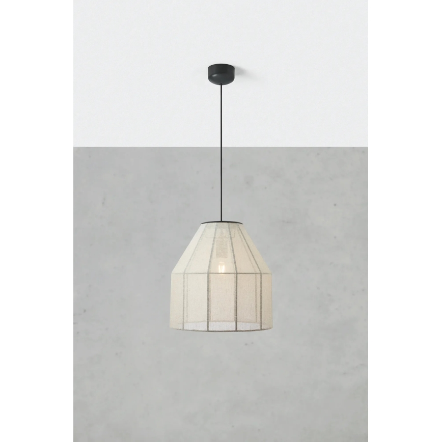 Markslöjd 108956 - Candeeiro suspenso com cabo AIKO 1xE27/60W/230V Ø 37 cm creme/preto