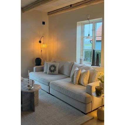 Markslöjd 108957 - Aplique de parede ASUKA 1xE27/60W/230V linho/preto