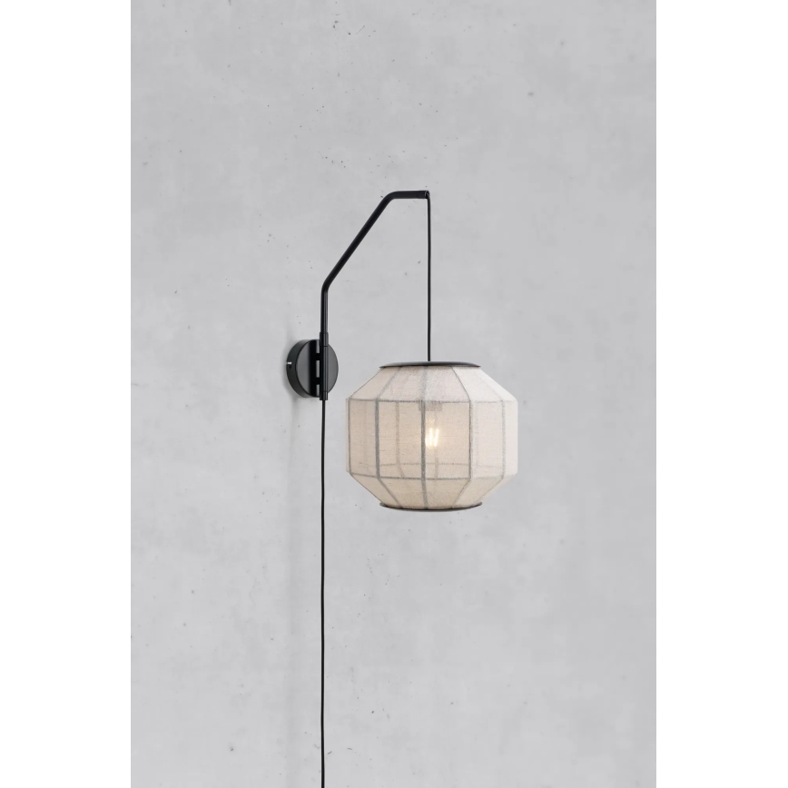Markslöjd 108957 - Aplique de parede ASUKA 1xE27/60W/230V linho/preto