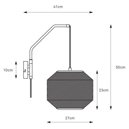 Markslöjd 108957 - Candeeiro de parede ASUKA 1xE27/60W/230V creme/preto