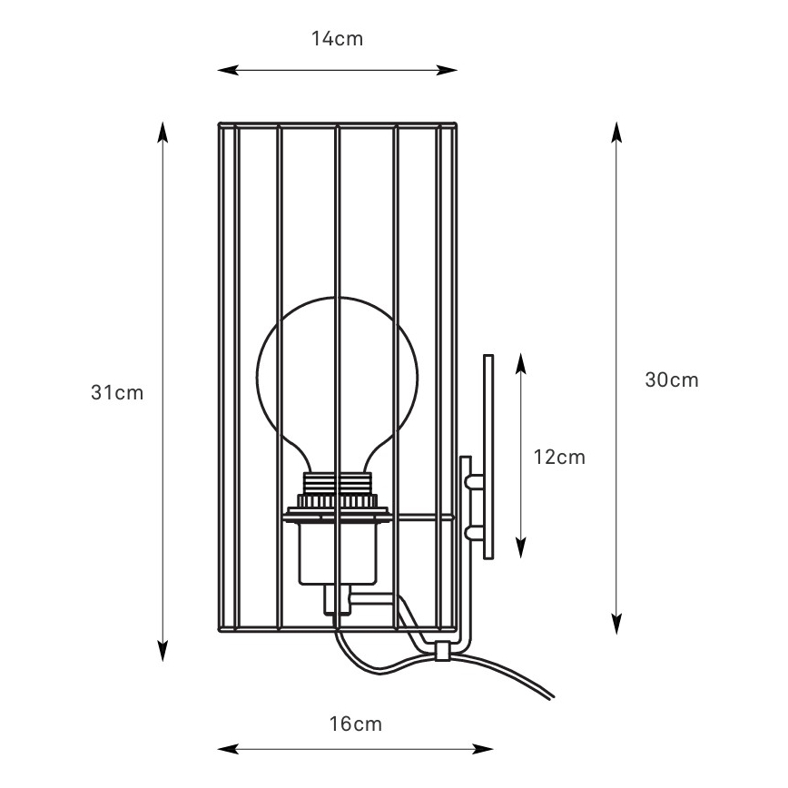 Markslöjd 108960 - Aplique de parede HIKARI 1xE27/60W/230V branco/preto