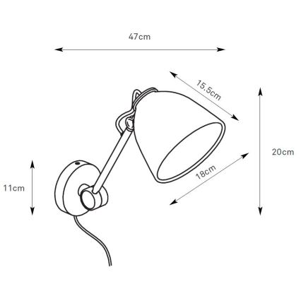 Markslöjd 108964 - Aplique de parede TILT 1xE27/60W/230V cinzento