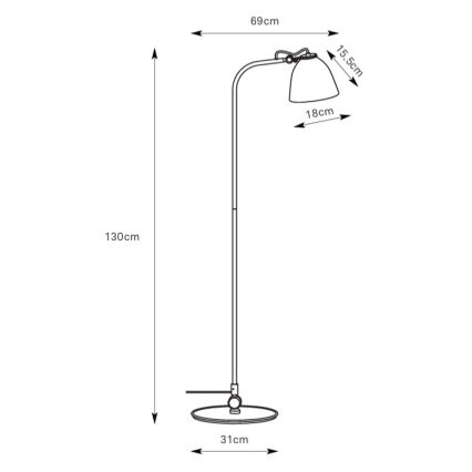 Markslöjd 108966 - Candeeiro de pé TILT 1xE27/60W/230V cinzento