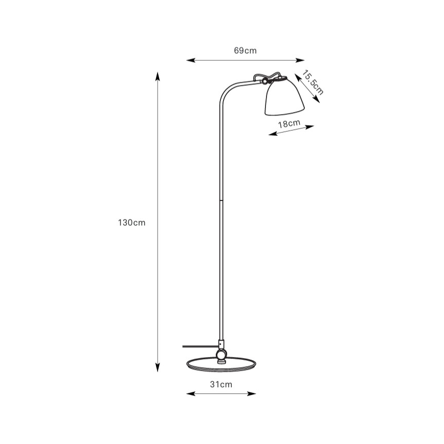 Markslöjd 108966 - Candeeiro de pé TILT 1xE27/60W/230V cinzento