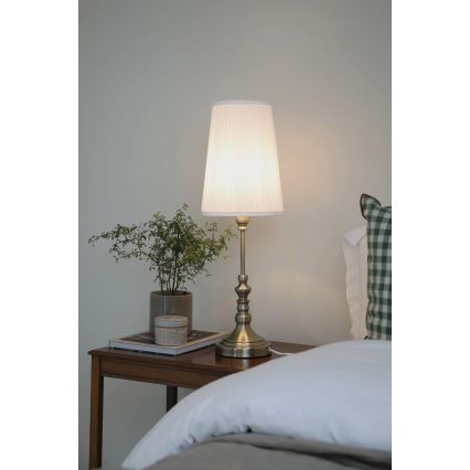 Markslöjd 108970 - Candeeiro de mesa NOBLE 1xE14/40W/230V 66 cm branco/latão
