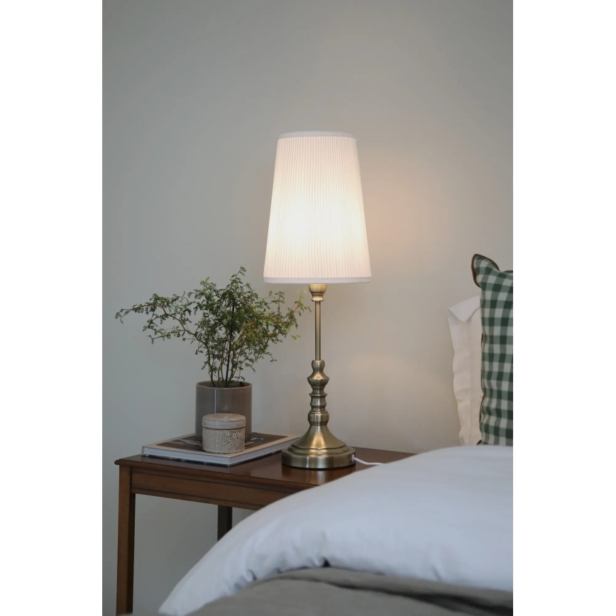 Markslöjd 108970 - Candeeiro de mesa NOBLE 1xE14/40W/230V 66 cm branco/latão