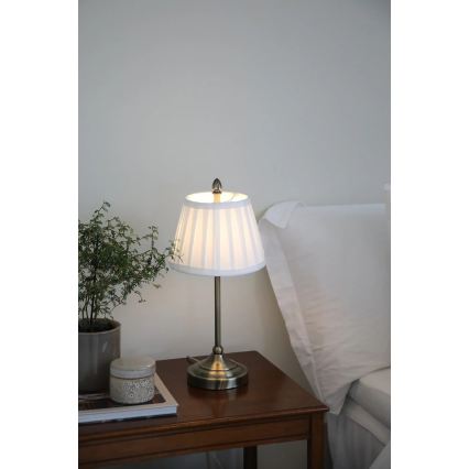 Markslöjd 108973 - Candeeiro de mesa OXFORD 1xE14/40W/230V branco/latão