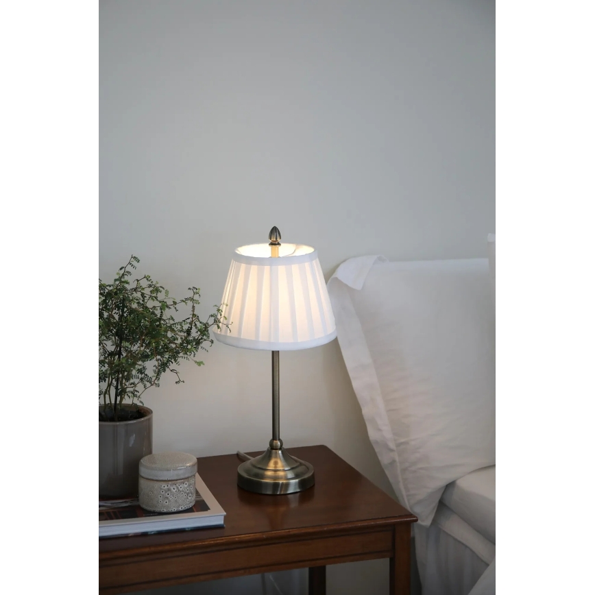 Markslöjd 108973 - Candeeiro de mesa OXFORD 1xE14/40W/230V branco/latão