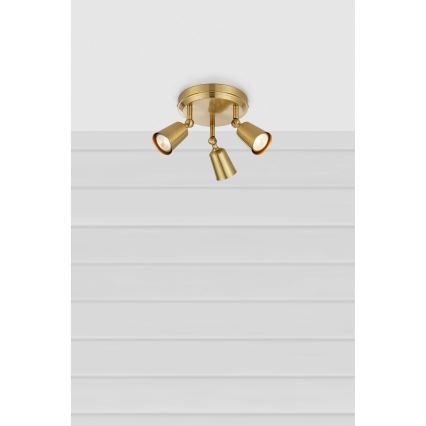 Markslöjd 108980 - Candeeiro de focos TINY 3xGU10/7W/230V em latão