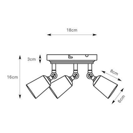Markslöjd 108981 - Candeeiro de focos TINY 3xGU10/7W/230V cromado brilhante